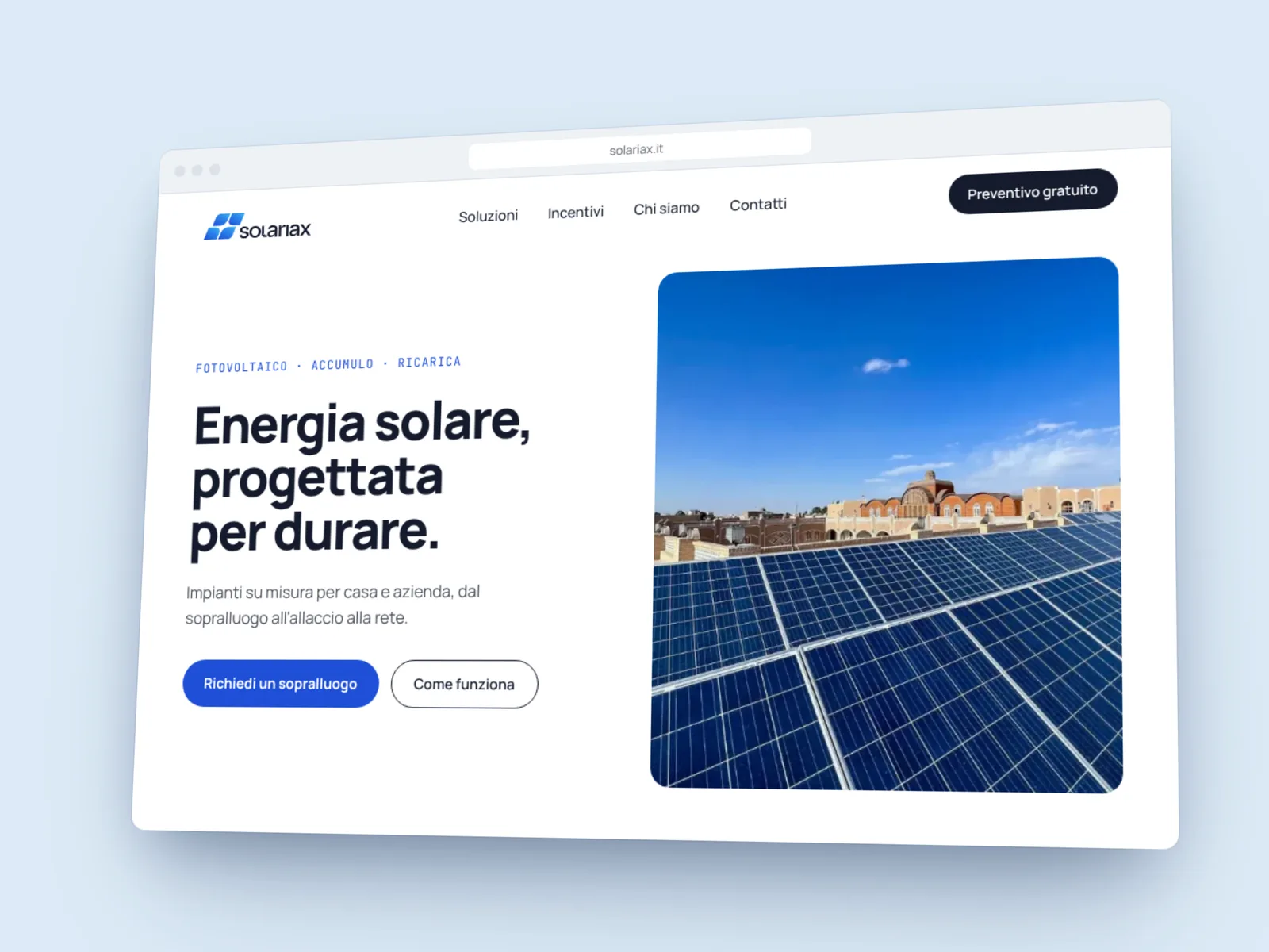 Solariax: Sito web, da computer